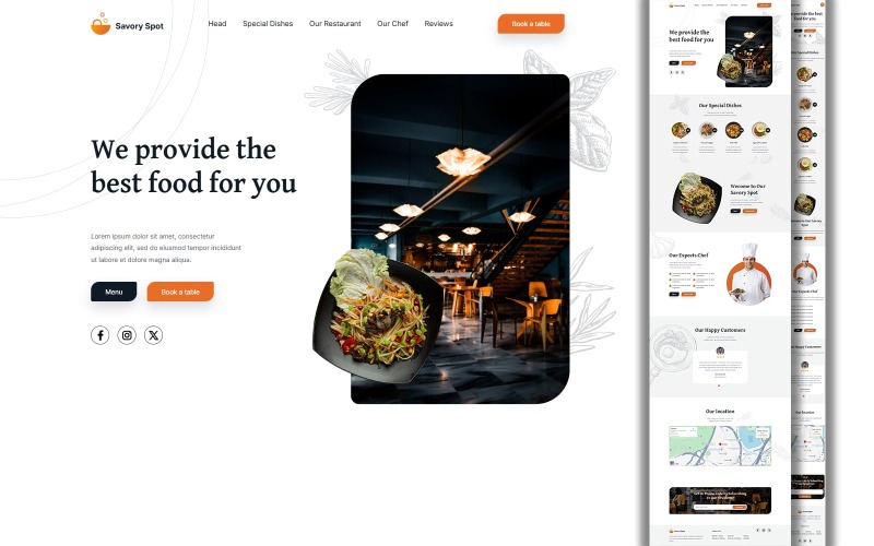Savory Spot | Page de destination du restaurant | Polyvalente |