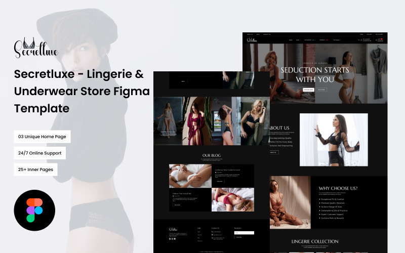 Secret Luxe - Moderna underkläder & Multipurpose eCommerce Figma Mall