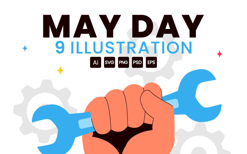9 Illustrazione felice del Primo Maggio