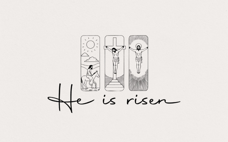 Lui è risorto PNG, disegno di sublimazione di Pasqua, Gesù Pasqua cristiana PNG, maglietta di Pasqua PNG, Bibbia