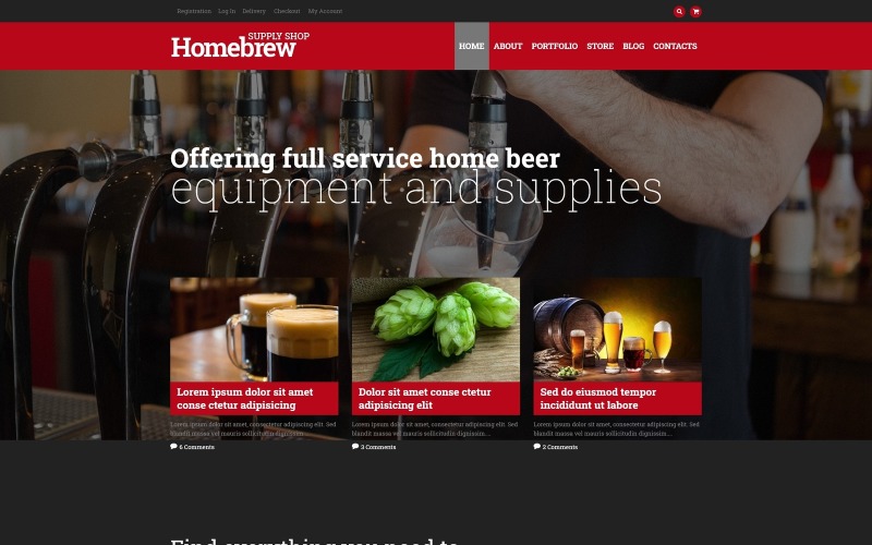 тема homebrew merchandise store woocommerce