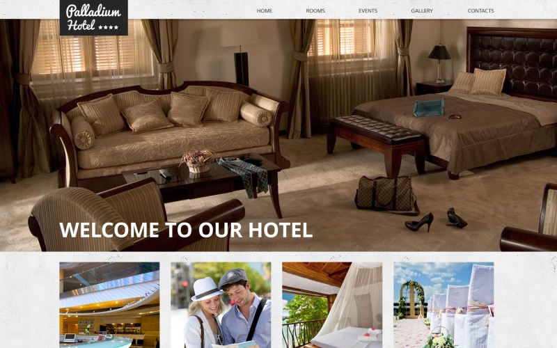 Plantilla de sitio web adaptable de hoteles