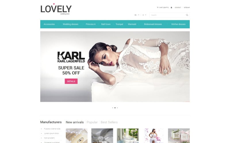 Plantilla PrestaShop para tienda de bodas gratis Tema PrestaShop