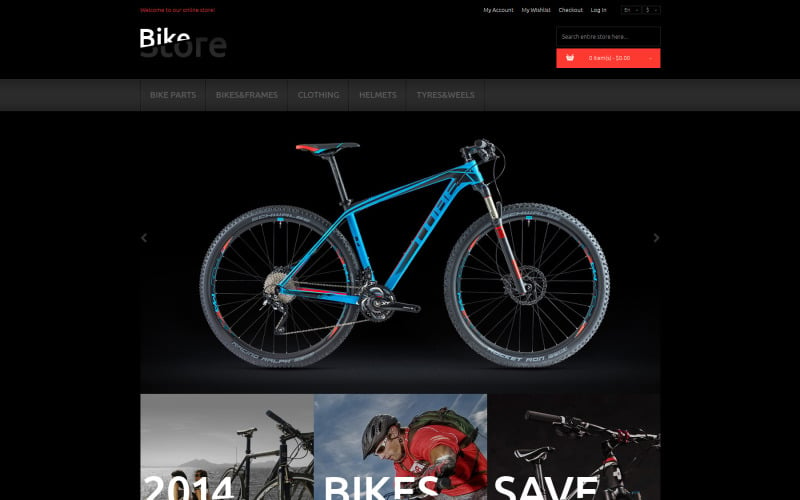 Велосипеди та витратні матеріали Magento Тема