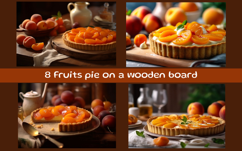 Torta di frutta su una tavola di legno