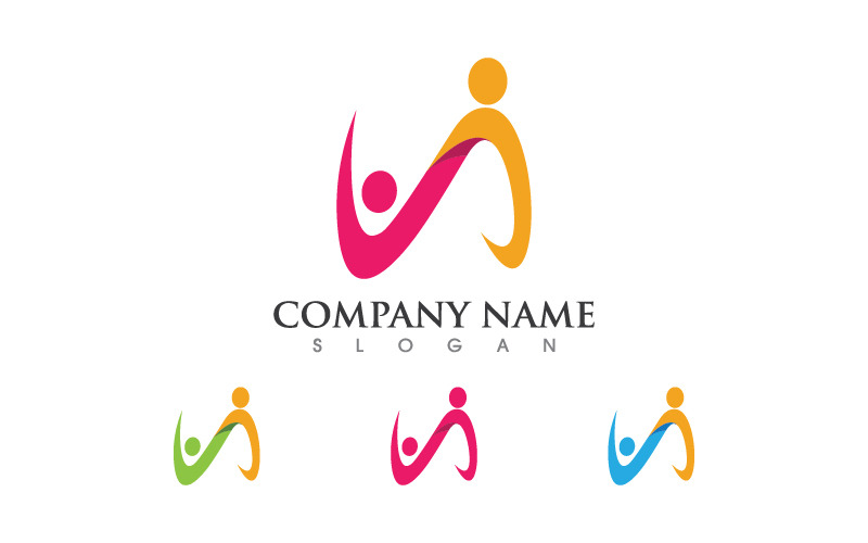 Conception de logo de réseau communautaire et de réseau social pour les groupes de personnes v.33