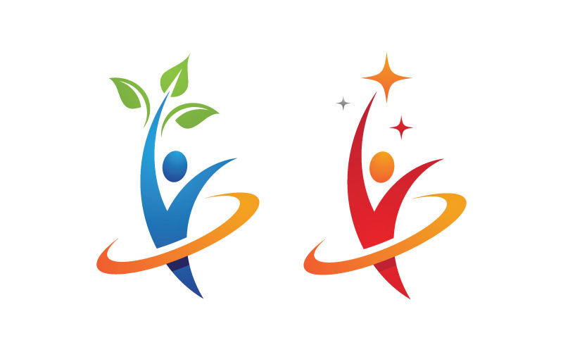 Illustration vectorielle du logo d'un coach de vie saine v.23