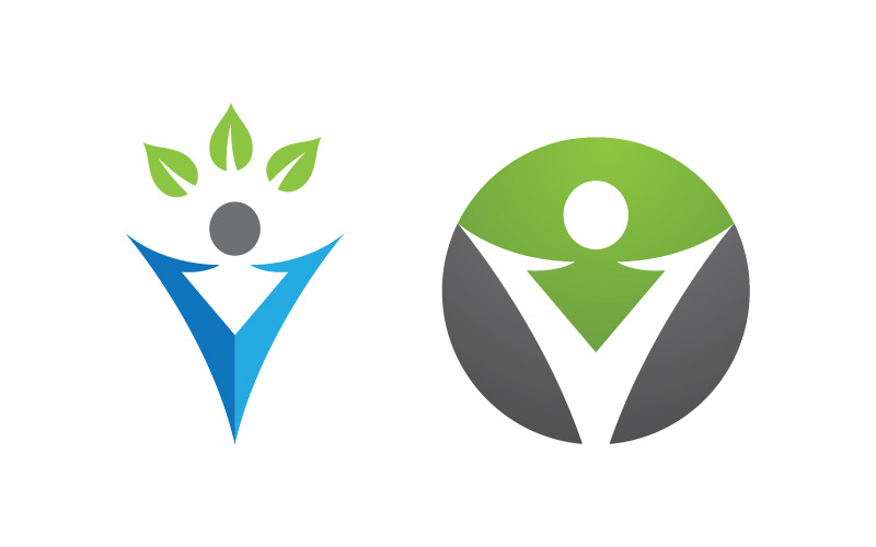 Illustration vectorielle du logo d'un coach de vie saine v.61