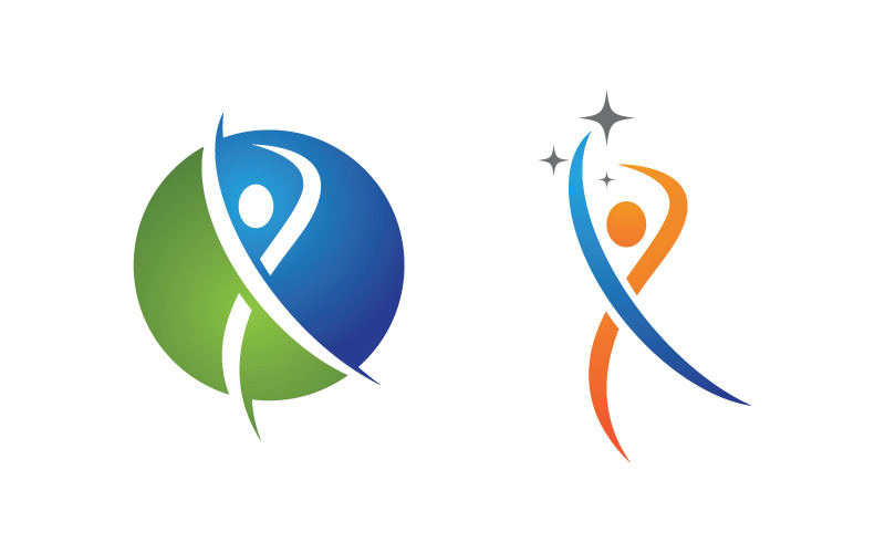 Illustration vectorielle du logo d'un coach de vie saine v.65