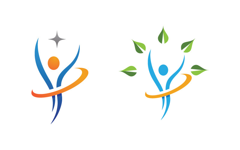 Illustrazione vettoriale del logo del trainer di vita sana v.1