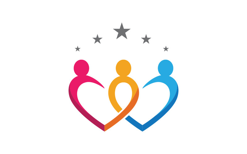 Mensengroep zorg gemeenschapsnetwerk en sociaal logo ontwerp v.29
