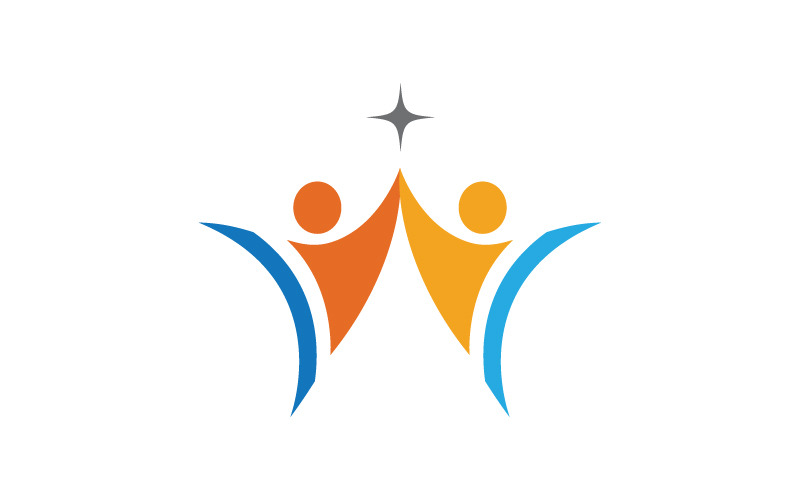 Mensengroep zorg gemeenschapsnetwerk en sociaal logo ontwerp v.39