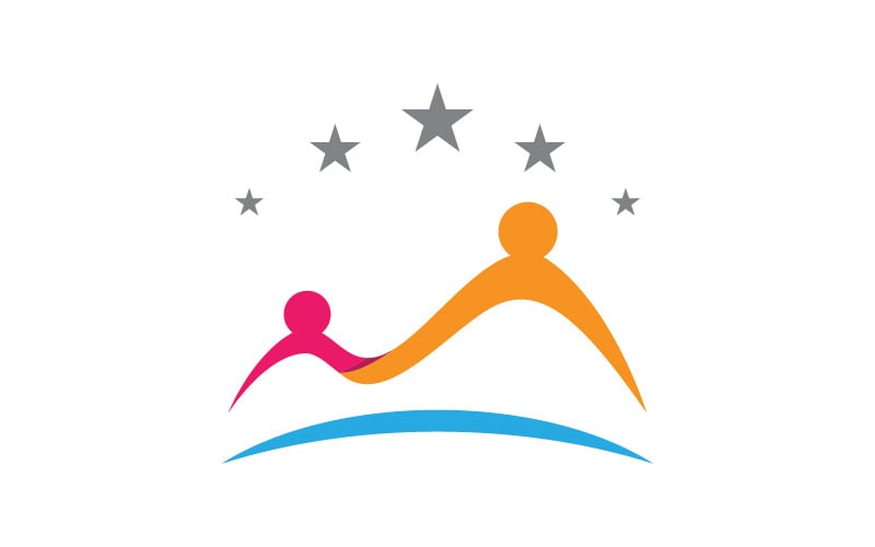 Mensengroep zorggemeenschap netwerk en sociaal logo ontwerp v.43