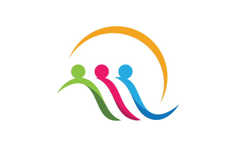 People group care community nätverk och social logotyp design v.20