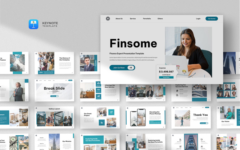 Finsome - Modello di presentazione per finanza e investimenti