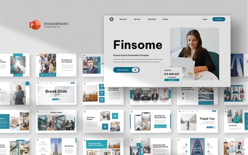 Finsome - Szablon programu PowerPoint dotyczący finansów i inwestycji