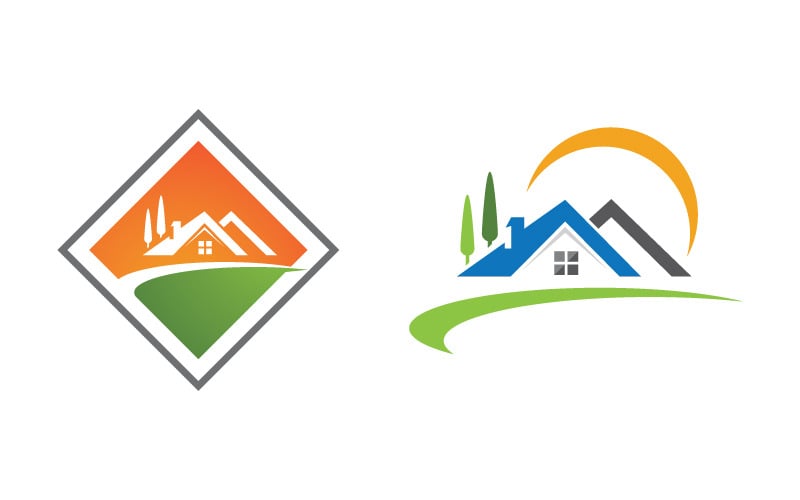Accueil Propriété industrielle Concept Icône Logo Illustration v.10