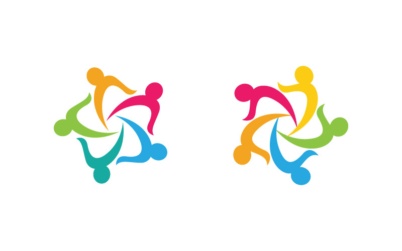 Conception de logo de réseau communautaire et de réseau social pour les groupes de personnes v.70