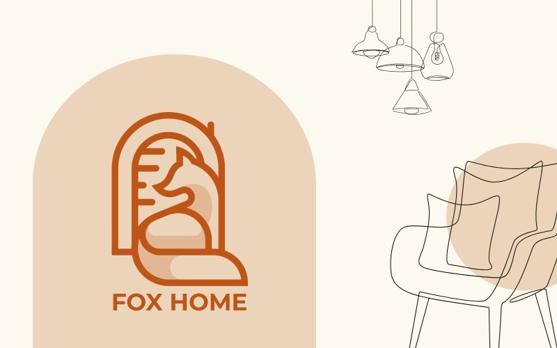 Fox home-logo sjabloonontwerp