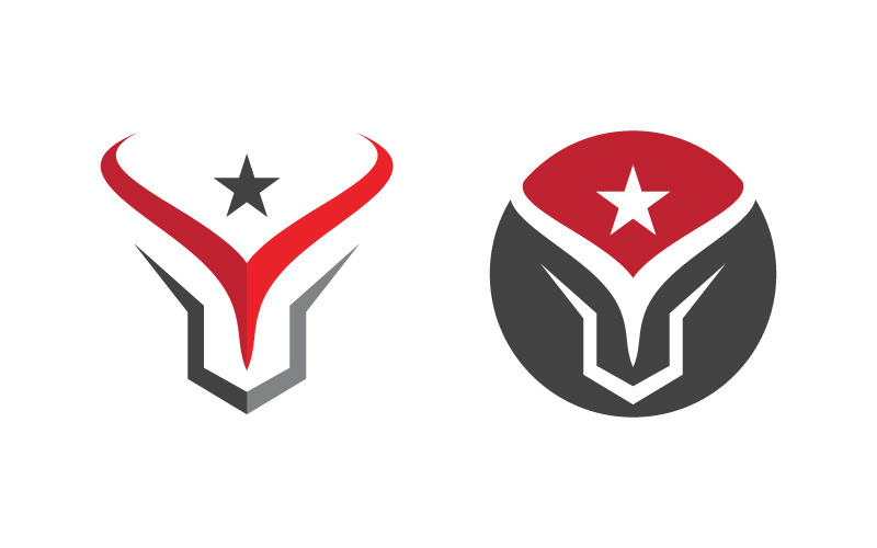 Modèle de conception d'icône vectorielle de logo de corne de Taureau v.9