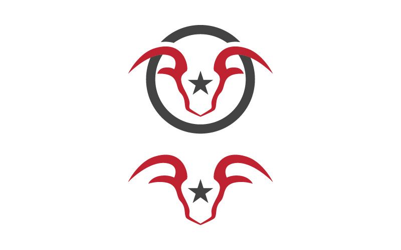 Modello di progettazione dell'illustrazione dell'icona vettoriale del logo del corno del Toro v.10
