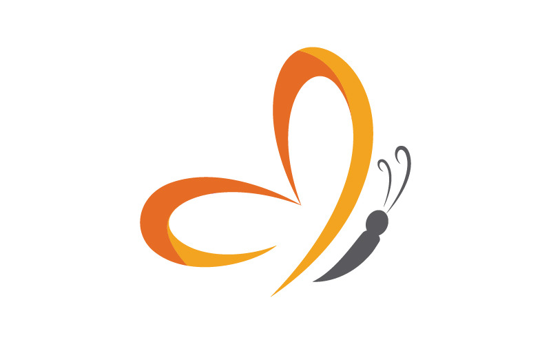 Modèle de conception de logo d'icône vectorielle de beauté papillon v.2