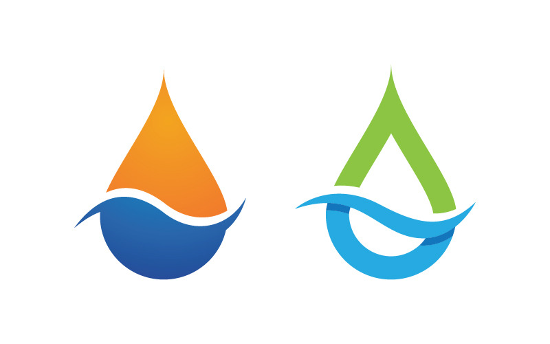 Modèle de logo de plomberie en forme de goutte d'eau, illustration vectorielle v.9