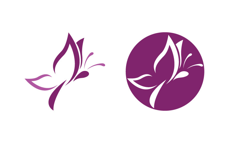Шаблон дизайна логотипа Butterfly Beauty Vector v.5