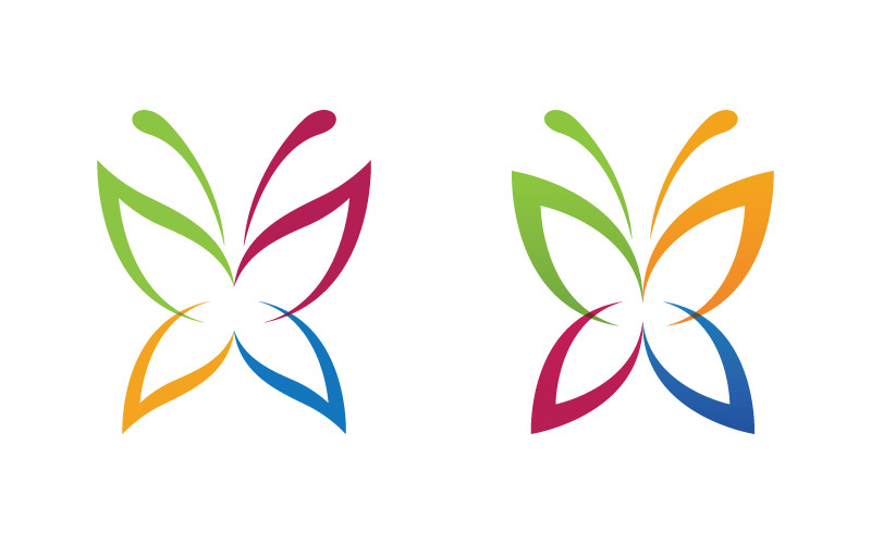 Шаблон дизайна логотипа Butterfly Beauty Vector v.6
