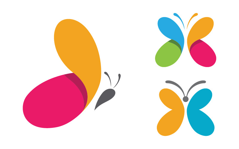 Szablon projektu logo ikony wektorowej Butterfly Beauty v.1