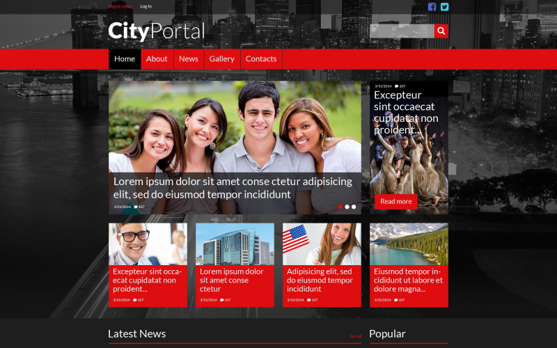 Адаптивний шаблон веб-сайту міського порталу