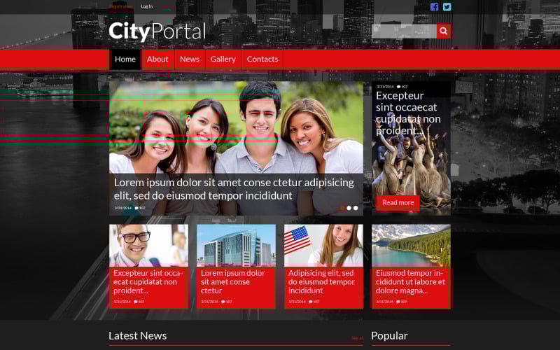 городской портал отзывчивый шаблон сайта