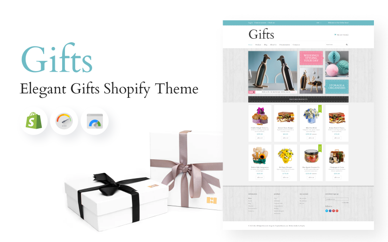 Элегантные подарки Shopify Theme Шаблон электронной коммерции