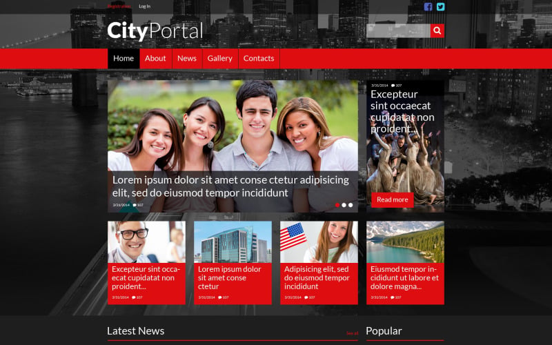 Modelo de site responsivo do portal da cidade
