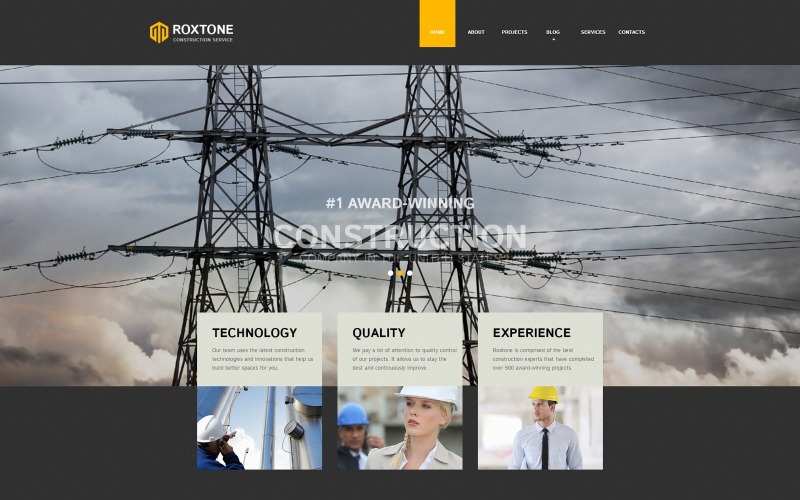 Roxtone - Plantilla de sitio web HTML creativo receptivo para empresas de construcción