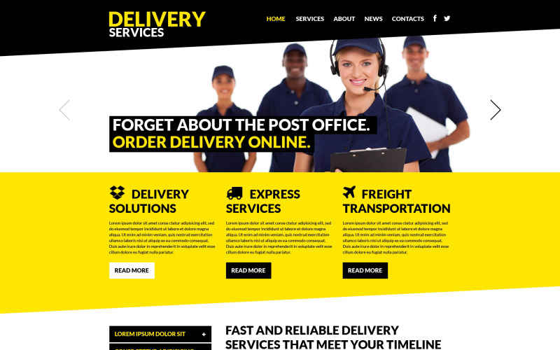Šablona webových stránek Responsive Delivery Services