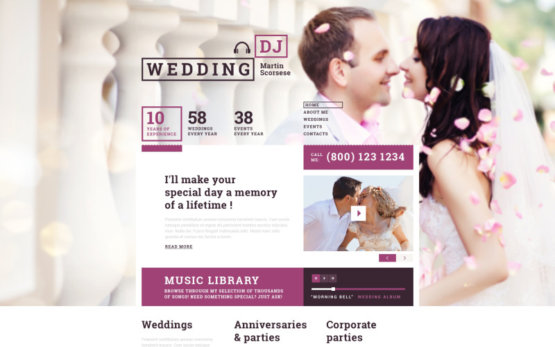 Sjabloon voor responsieve DJ-website