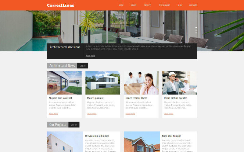 Tema WordPress de arquitetura engenhosa