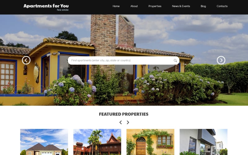 Тема WordPress для аренды и покупки недвижимости