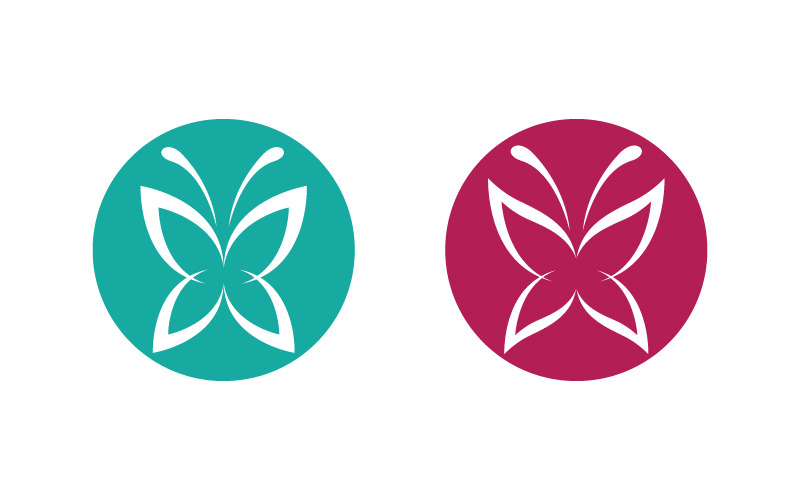 Butterfly Beauty Vector ikon logotyp designmall v.12