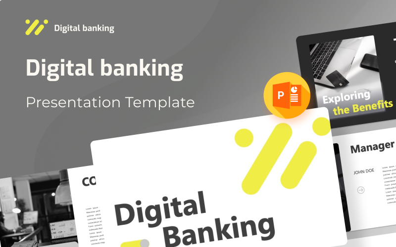 Modèle de présentation PowerPoint sur la banque numérique