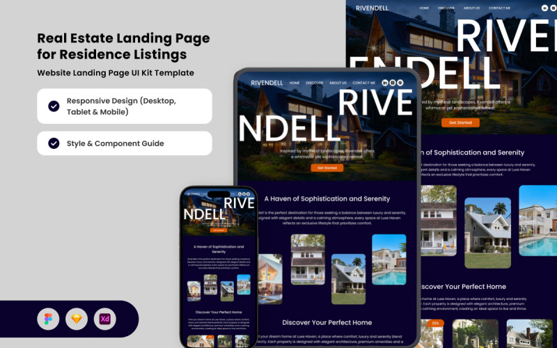 Rivendell - Snygg landningssida för fastigheter