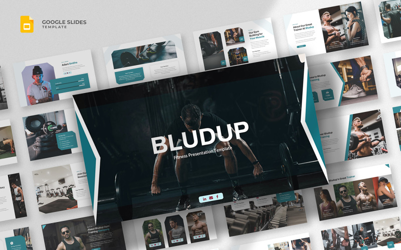 Bludup - Szablon Google Slides dla siłowni i fitnessu