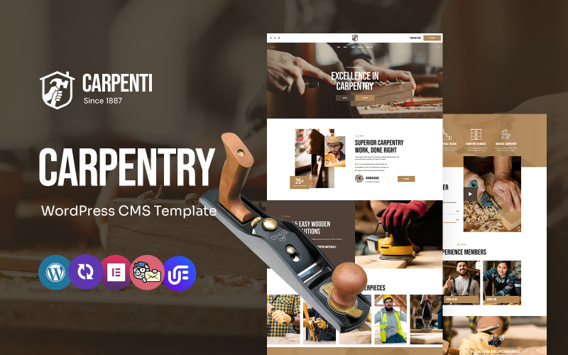 Carpenti - Handyman Woodworking And Carpenter Многоцелевая тема WordPress Elementor
