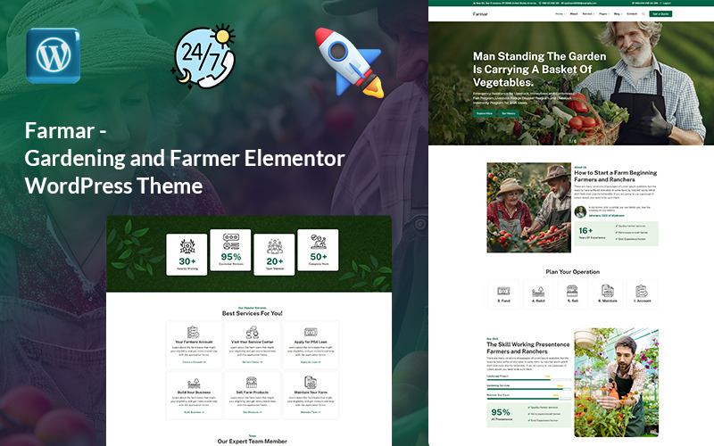 Farmar - Thème WordPress pour le jardinage, l'aménagement paysager et l'agriculture
