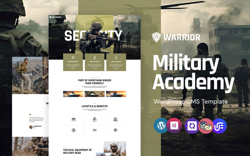 Guerreiro - Academia Militar e Treinamento do Exército WordPress Elementor Theme