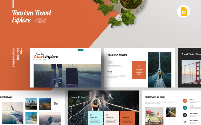 Utazási útmutatók Google Diasablon