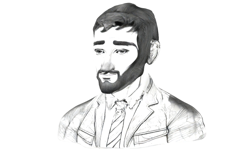Anspruchsvolles Gentleman-Porträt 3D-Druckmodell