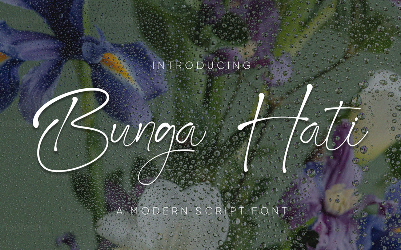 Bunga Hati - Handtekeningscriptlettertype