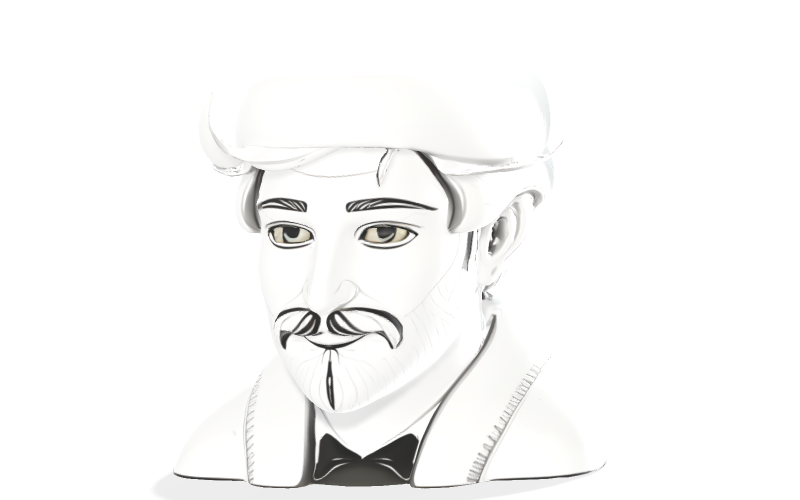 Busto de cavalheiro elegante modelo de impressão 3D